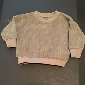 Little Bipsy olive waffle crew neck